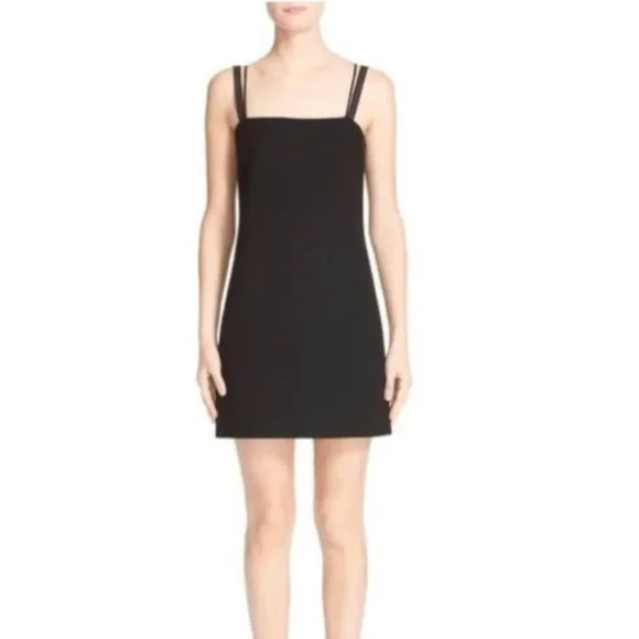 Helmut Lang Double Strap Mini Dress Women's Black Size S EUC - Picture 1 of 13